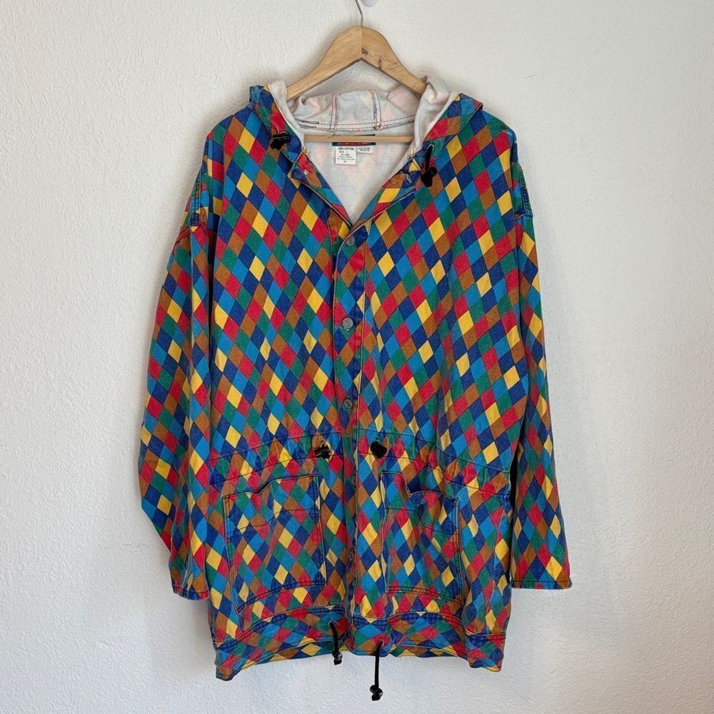 Vintage Rare Corniche Anatomically Contoured Cotton Hooded Denim Jacket Large